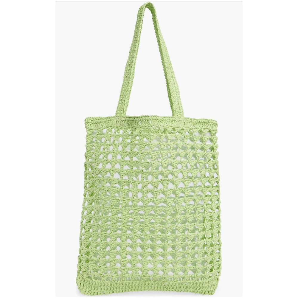 $98 NWT Collection XIIX Straw Tote Bag Lime - Picture 2 of 2